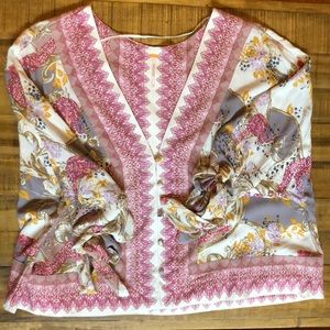 Free People Blouse Hindu/ parsley print new small